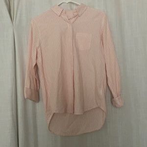 Pink and White Stripped Button Up